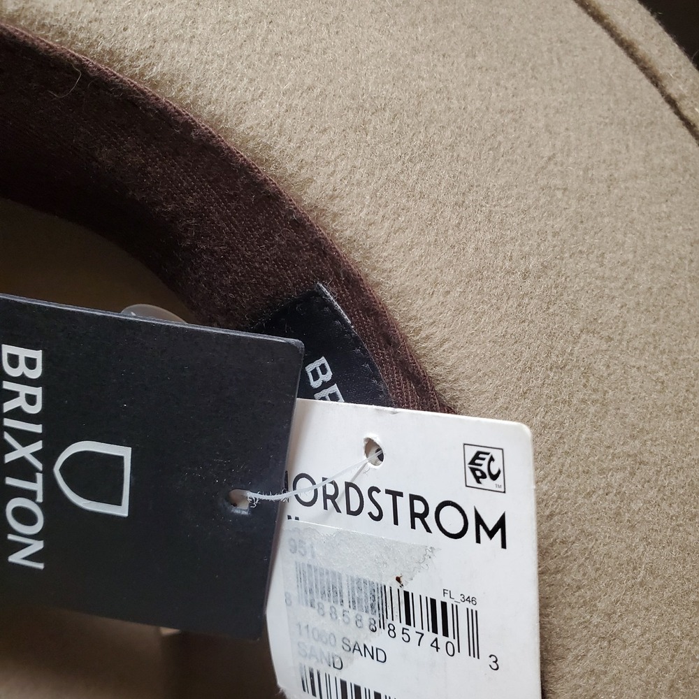 Brixton Messer Western WOOL Sand Color Fedora HAT Womens Nordstrum Medium New - Picture 9 of 10